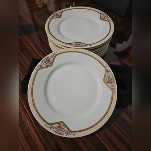 Antique 1918 SIGNED CT Altwasser  Bread Plates  Floral 6" Set 8